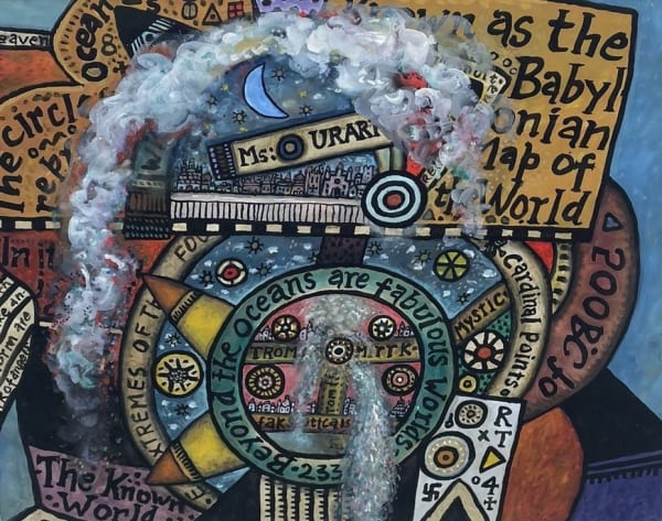 Alan Davie , Meditations on a babylomai world map No.1, 1998