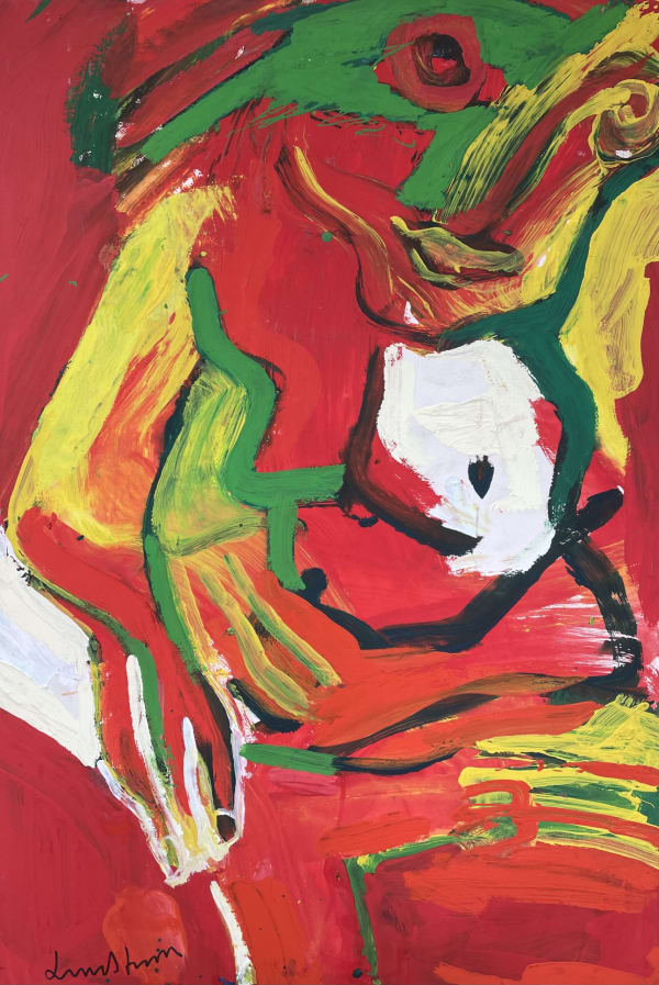 BENGT LINDSTRÖM, L'étrangère Huile sur papier marouflé sur toile , 1985