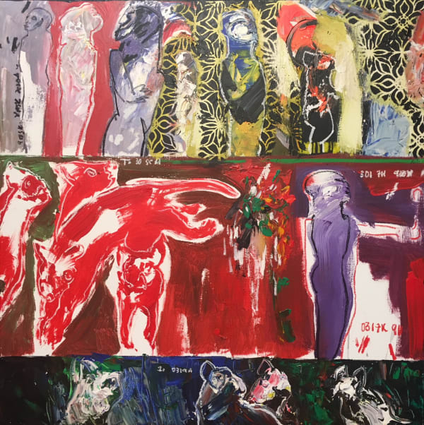 Soly CISSE, SC04 Acrylique et pastels sur toile