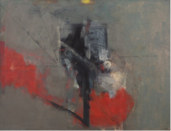 Albert BITRAN, Rouge distancé Huile sur toile , 1990