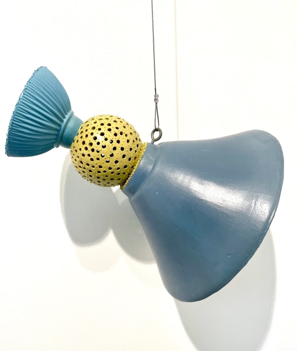 Silence Magical Thinking (Blue Frosted Blue with Green-Yellow), 2009 Slip-cast and handbuilt ceramics, pigmented clay, glaze, plastic, wax