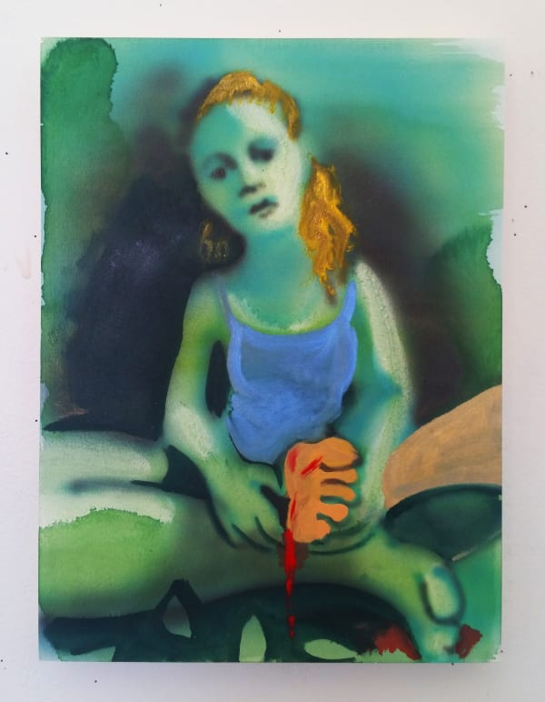 Seabed, 2018 Acrylic and oil on paper mounted on board