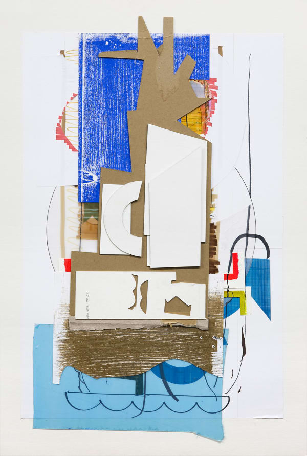 Acrylic, resin and nylon fiber on acrylic panel in wood frame