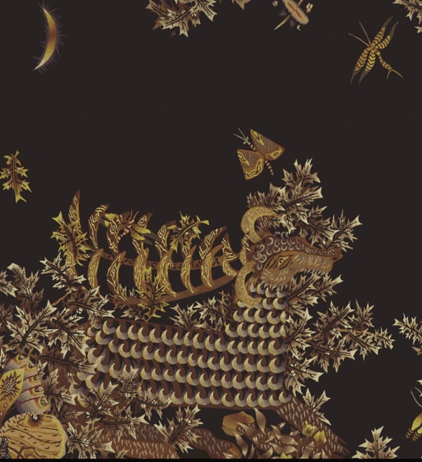 Detail of Jean Lurçat hand woven tapestry ‘Bernheim N.1’ from 1947 by Tabard. Image Christie's.