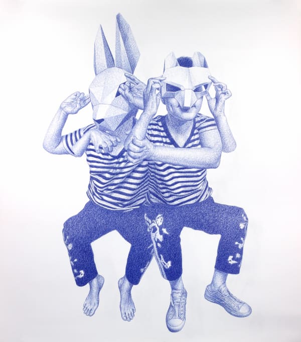 I'm doing all my best pen on paper 150 x 130cm 2021