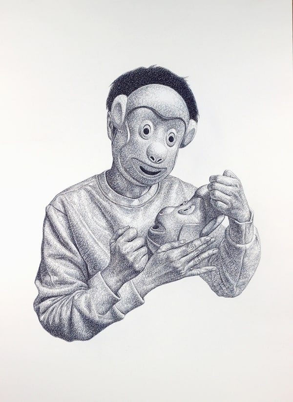 Am I okay pen on paper 110 x 80cm 2021