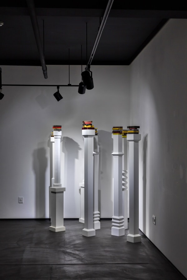 CHO JAIYOUNG Things from the white wood, cardboard, contact paper, paint dimensions variable 2017