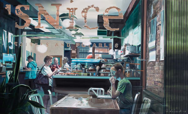 CHO WONKANG sNICE cafe oil on canvas 112.1 x 162.2cm 2017