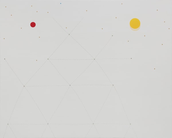 The world between the sun and the moon pigment on canvas 130 x 162cm 2019