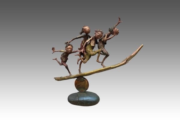 Youthful days bronze plate, copper plate 87 x 24 x 70cm 2015