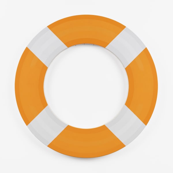 Orange Circle with Gray Stripes, 2022, acrylic on shaped canvas, 30 x 30 inches. Photo Credit: Field Studio Photography