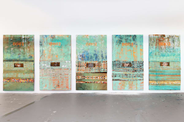 Installation view of Fantastic 5 (Optional Prison Barter Strings not pictured)