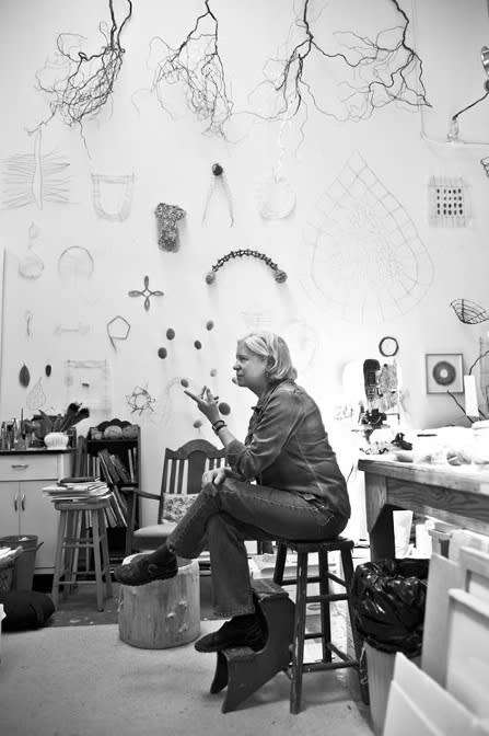 Mari Andrews pictured in her Emeryville, California studio
