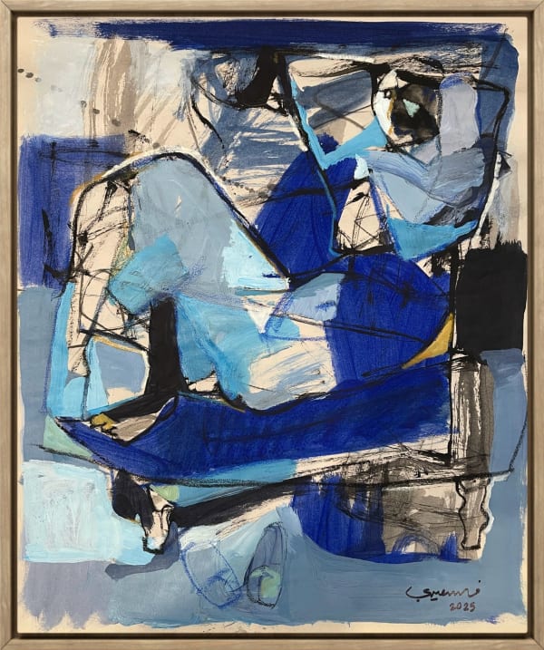 Falah Al-Saeedi A Moment of Waiting, 2025 Acrylic and pastel on paper 35 x 43 cm