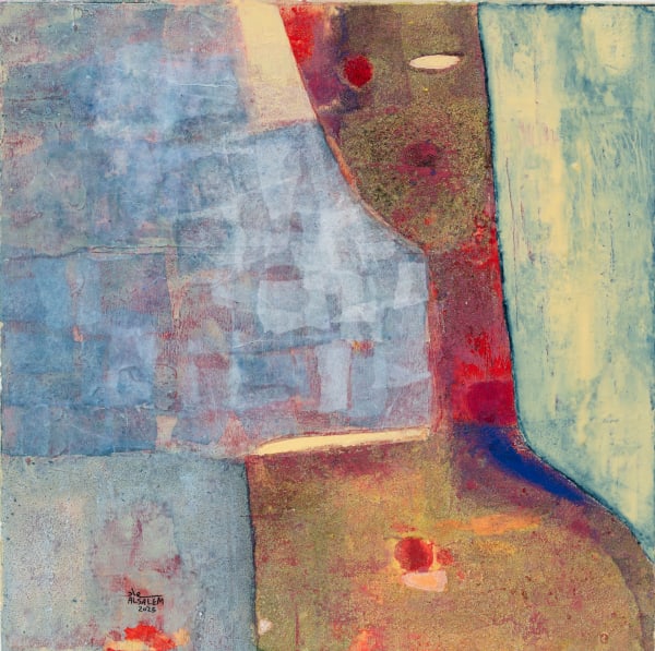 Suad Al Salem Where Series, 2025 Mixed media on panel 36 x 35 cm