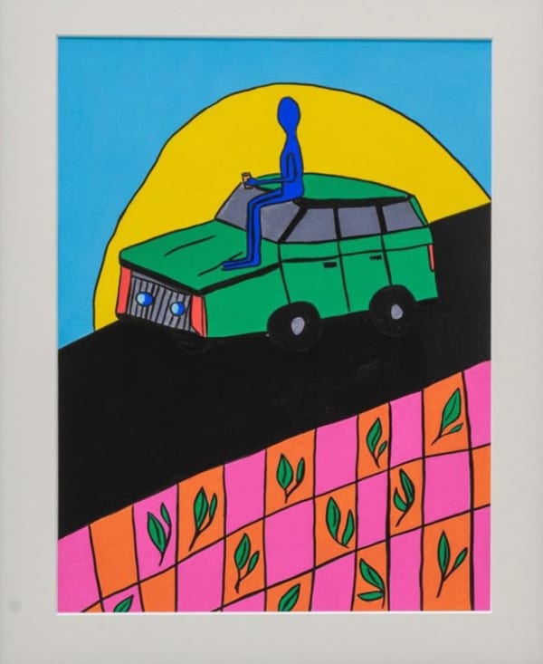 Anfal Al-Kandari The ride of a lifetime, 2023 Acrylic on paper 30.5 x 40.5 cm