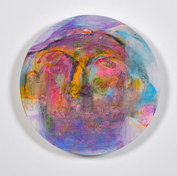 Ebtisam Al Saffar The Remaining Face 1, 2022 Mixed media on wood 30 x 30 cm