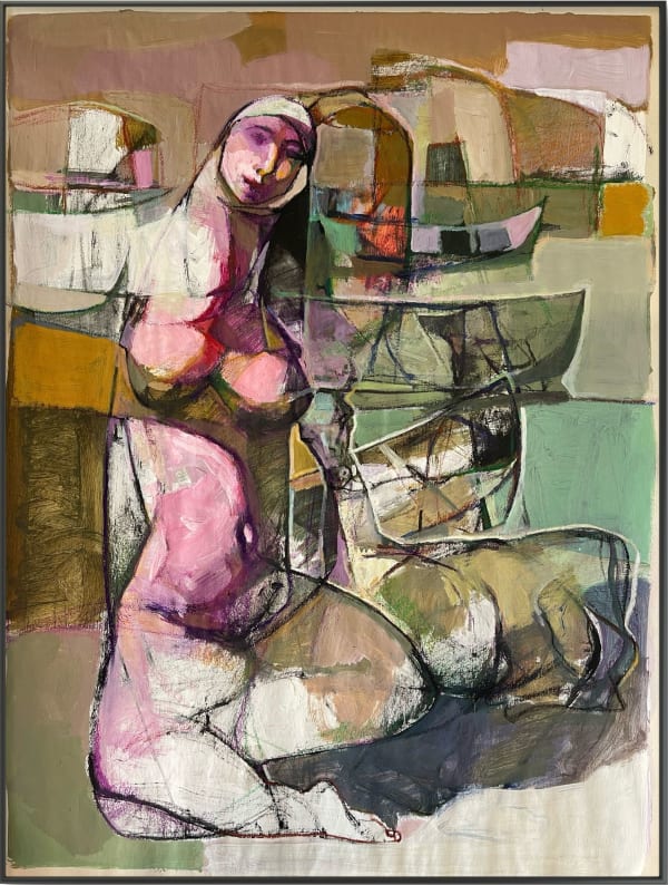 Falah Al-Saeedi Women in the Marshes series, 2025 Acrylic and pastel on paper 61 x 45 cm