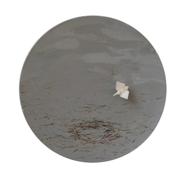 Aisha Al Sulaiti Home, 2024 Mixed media on wood 40 cm