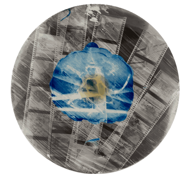 Khalifa Al Obaidly Confused Memory 1 , 2024 Gelatin print and cyanotype D: 40 cm