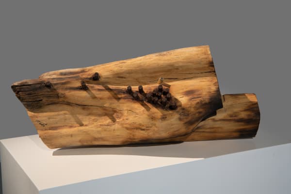 Fahad Al Maadheed Sole, 2025 Wood and bullet casings 31 x 68 x 35 cm
