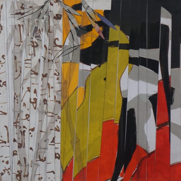 Khalid El Bekay Vertical-in II, 2019 Collage on canvas 60 x 60 cm
