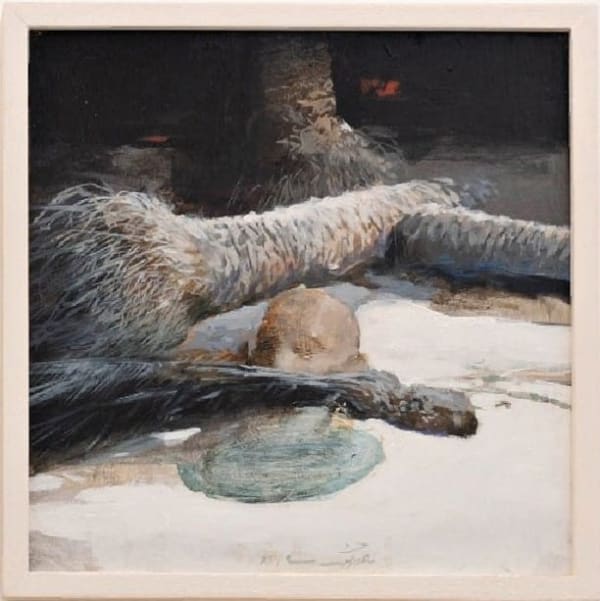 Salem Mathkour Untitled , 2025 Mixed media on wood 30 x 30 cm