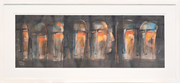 Mohammad Al Jaloos They are not numbers collection, 2024 Acrylic on canvas 104 x 36 cm