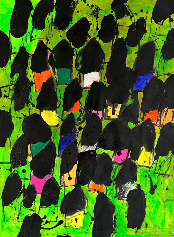 Salman Al Malek Walking alone, 2023 Acrylic on paper 78 x 58 cm