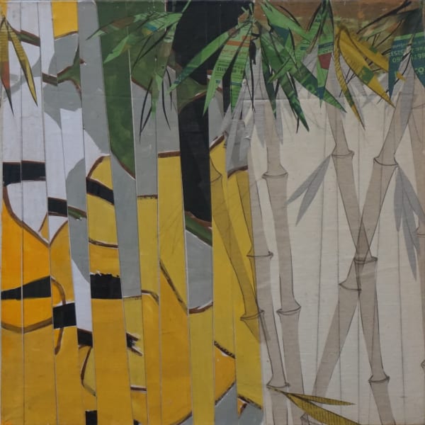 Khalid El Bekay Vertical-in III, 2019 Collage on canvas 60 x 60 cm