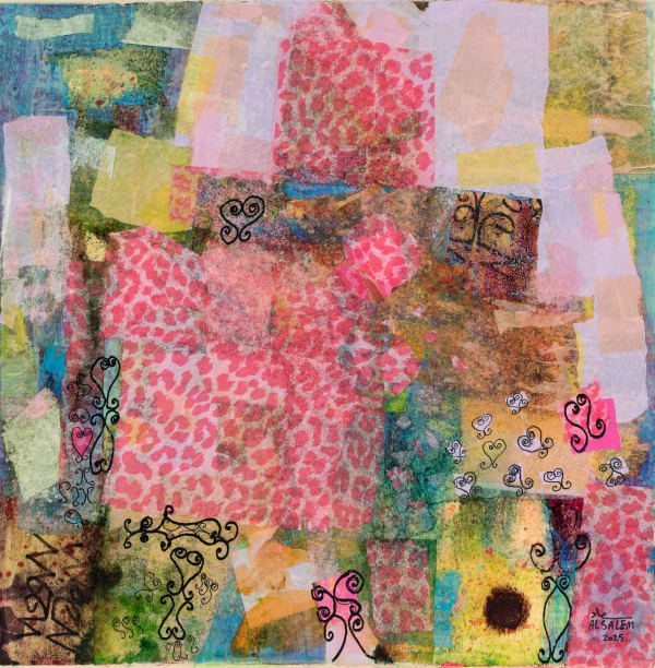 Suad Al Salem Where Series, 2025 Mixed media on panel 36 x 35 cm