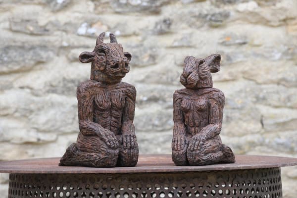 Kneeling Minotaur and Ladyhare, 2020 9 3/10 x 8 9/10 x 6 3/10 in., Ed. 12