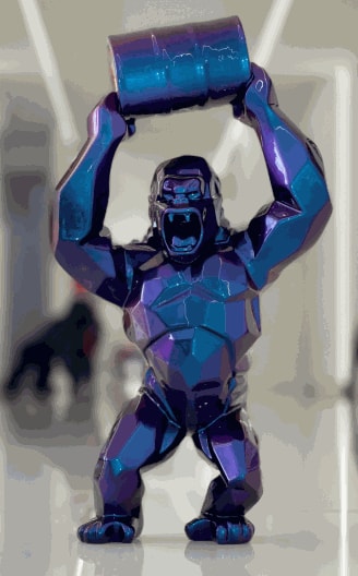 wild kong oil, 2025 11 ¾ x 6 ¾ x 4 ¼ in., Ed. 50 17 ¾ x 9 ¾ x 6 ¼ in., Ed. 50 27 ½ x 14 ½ x 7 in., Ed. 8 47 ¼ x 25 ½ x 12 ½ in., Ed. 8 51 ¼ x 27 ½ x 13 ¾ in., Ed. 8 59 ¾ x 32 x 15 ¼ in., Ed. 8 78 ¾ x 43 ¼ x 20 ¾ in., Ed. 8