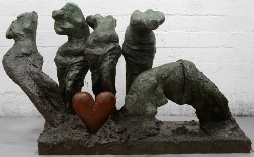Five Colorful Dancers, One Bronze Heart, 2009 39 x 63 x 29 in., Ed. 6