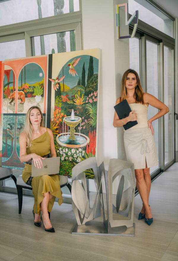 Elsa Maldonado Buitron and Nicole Bainov with works by Brittany Fanning, Fernando Varela and Diana Solares