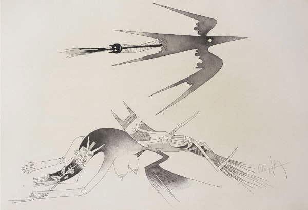 Wilfredo Lam - Contre une maison sèche / Neun Radierungen, 1975