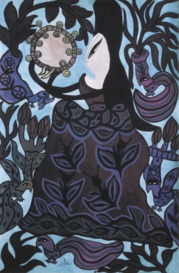 Baya, Femme au tambourin , 1967