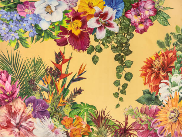 Carlos Rolón | Untitled, 2020 Oil, ink and 24kt gold leaf on linen 182 x 137 cm | Maison D'Art