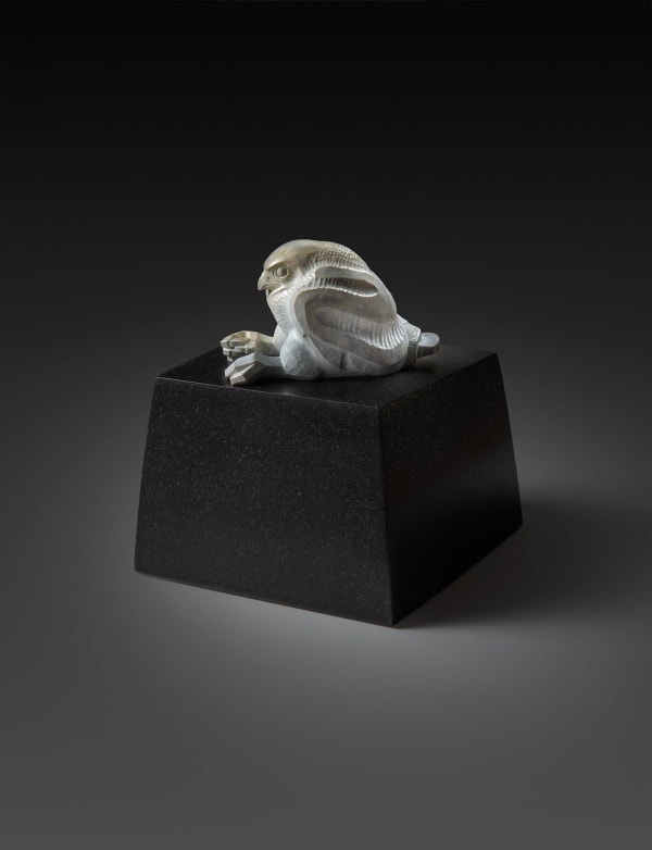 When I’m Bigger, dendritic soapstone, basalt, 6½ x 5½ x 6"
