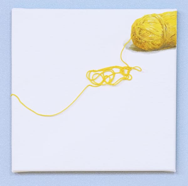 Youngwha Song Bs Yarn Yellow 30X30 Acryl Yarn On Canvas