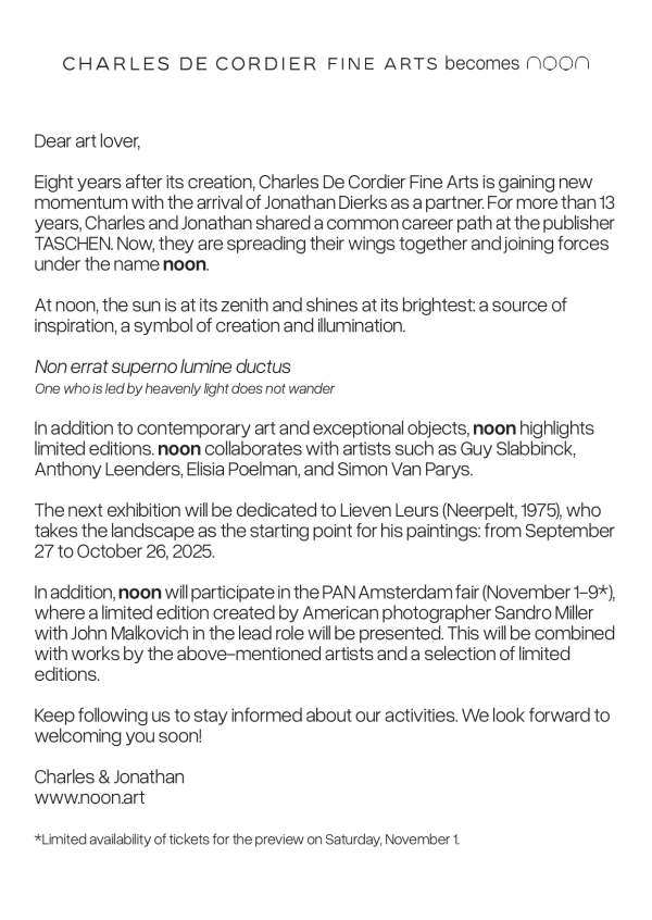 Charles De Cordier Fine Arts becomes noon