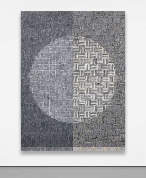 McArthur Binion DNA:Study:VI, 2014 Ink, oil paint stick, and paper on board 96 x 72 x 2 in