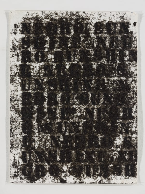 Glenn Ligon Study for Negro Sunshine 2008.7, 2008 Oil stick, coal dust and gesso on paper 12 x 9 inches (30.5 x 22.9 cm)
