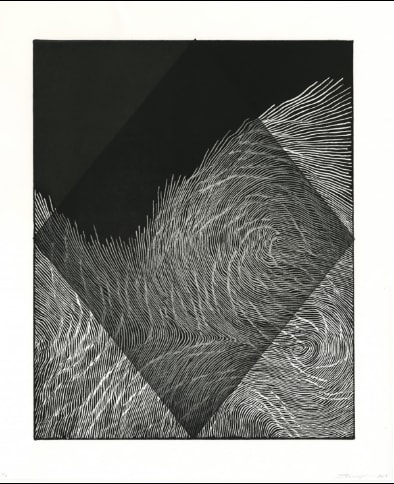 linn meyers STABLE 2 of 3, 2019 Lithograph on paper 17.9 x 14.9 in.