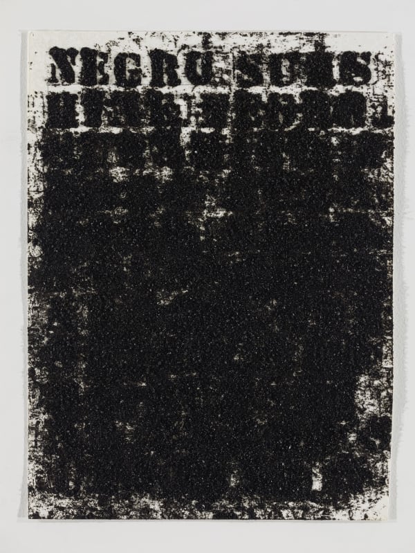 Glenn Ligon Study for Negro Sunshine 2008.4, 2008 Oil stick, coal dust and gesso on paper 12 x 9 inches (30.5 x 22.9 cm)