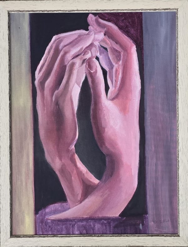 Stephanie Villalba, Temple Pink Hands (after Rodin), 2020