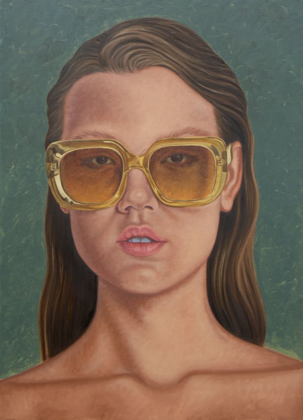 Alexander Skats Sunglasses, 2025 signed and dated 2025 verso Oil on linen 21 7/10 × 15 7/10 in 55 × 40 cm