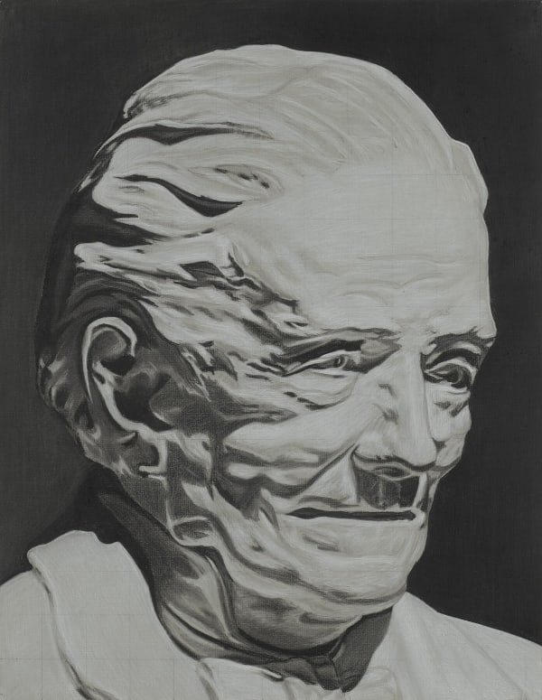 Richard Phillips OLD GRANDDAD, 2000 Drawing, Collage or other Work on Paper (Charcoal and chalk on paper) 23 1/10 × 18 × 4/5 in | 58.7 × 45.7 × 2 cm