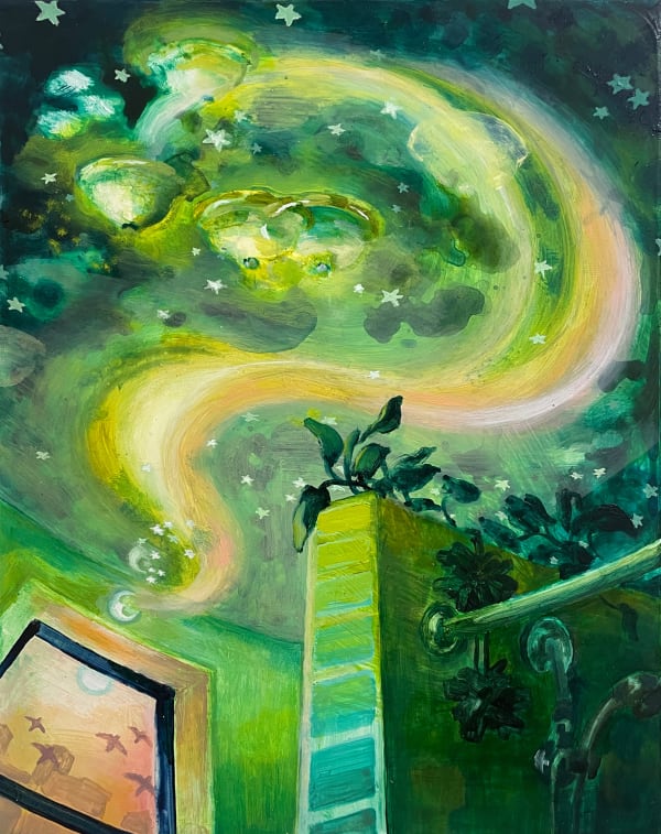 Lauryn (Red) Welch Nightlight, 2025 Acrylic and oil on canvas 14 1/5 × 11 in | 36 × 28 cm