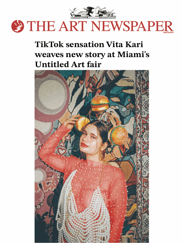 TikTok sensation Vita Kari weaves new story at Miami's Untitled Art fair, While presenting textile works in their debut solo...